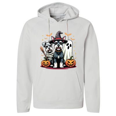 Miniature Schnauzer Halloween Costume Mummy Witch Ghost Dog Performance Fleece Hoodie