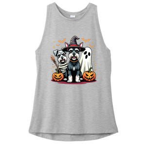 Miniature Schnauzer Halloween Costume Mummy Witch Ghost Dog Ladies PosiCharge Tri-Blend Wicking Tank