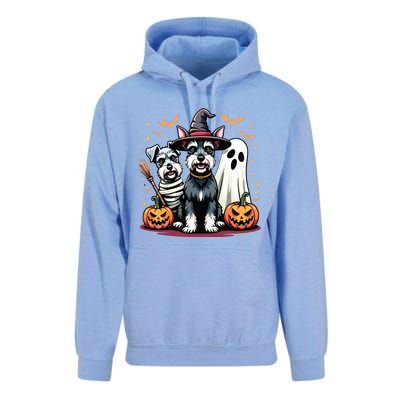 Miniature Schnauzer Halloween Costume Mummy Witch Ghost Dog Unisex Surf Hoodie