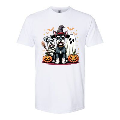 Miniature Schnauzer Halloween Costume Mummy Witch Ghost Dog Softstyle CVC T-Shirt