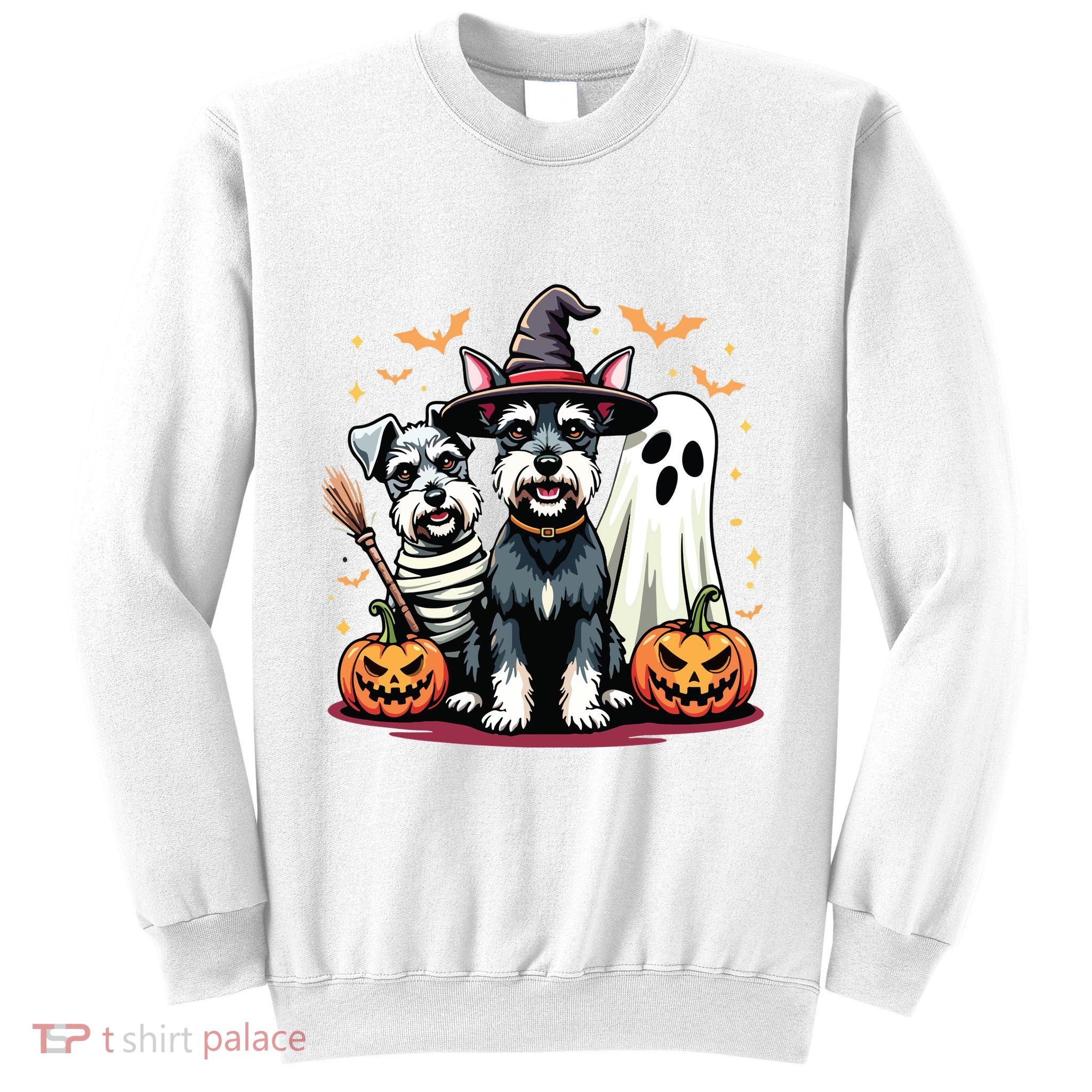Miniature Schnauzer Halloween Costume Mummy Witch Ghost Dog Sweatshirt