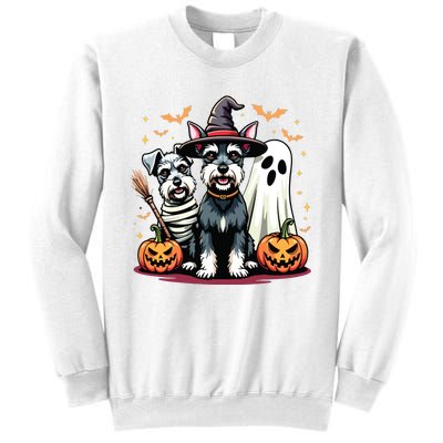 Miniature Schnauzer Halloween Costume Mummy Witch Ghost Dog Sweatshirt