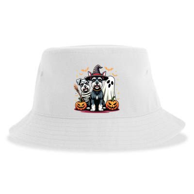 Miniature Schnauzer Halloween Costume Mummy Witch Ghost Dog Sustainable Bucket Hat