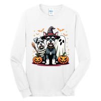 Miniature Schnauzer Halloween Costume Mummy Witch Ghost Dog Tall Long Sleeve T-Shirt