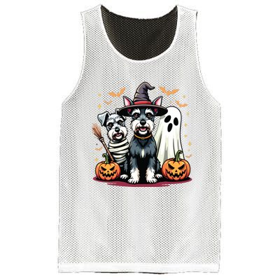 Miniature Schnauzer Halloween Costume Mummy Witch Ghost Dog Mesh Reversible Basketball Jersey Tank