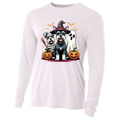 Miniature Schnauzer Halloween Costume Mummy Witch Ghost Dog Cooling Performance Long Sleeve Crew