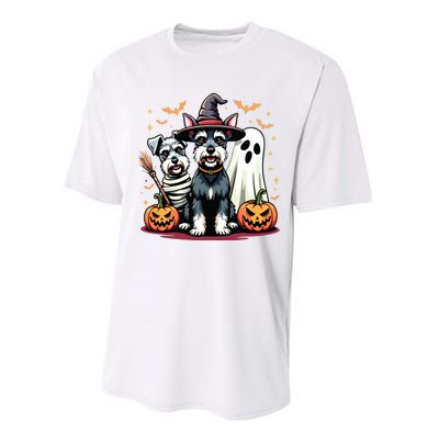 Miniature Schnauzer Halloween Costume Mummy Witch Ghost Dog Performance Sprint T-Shirt