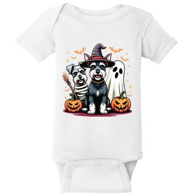 Miniature Schnauzer Halloween Costume Mummy Witch Ghost Dog Baby Bodysuit