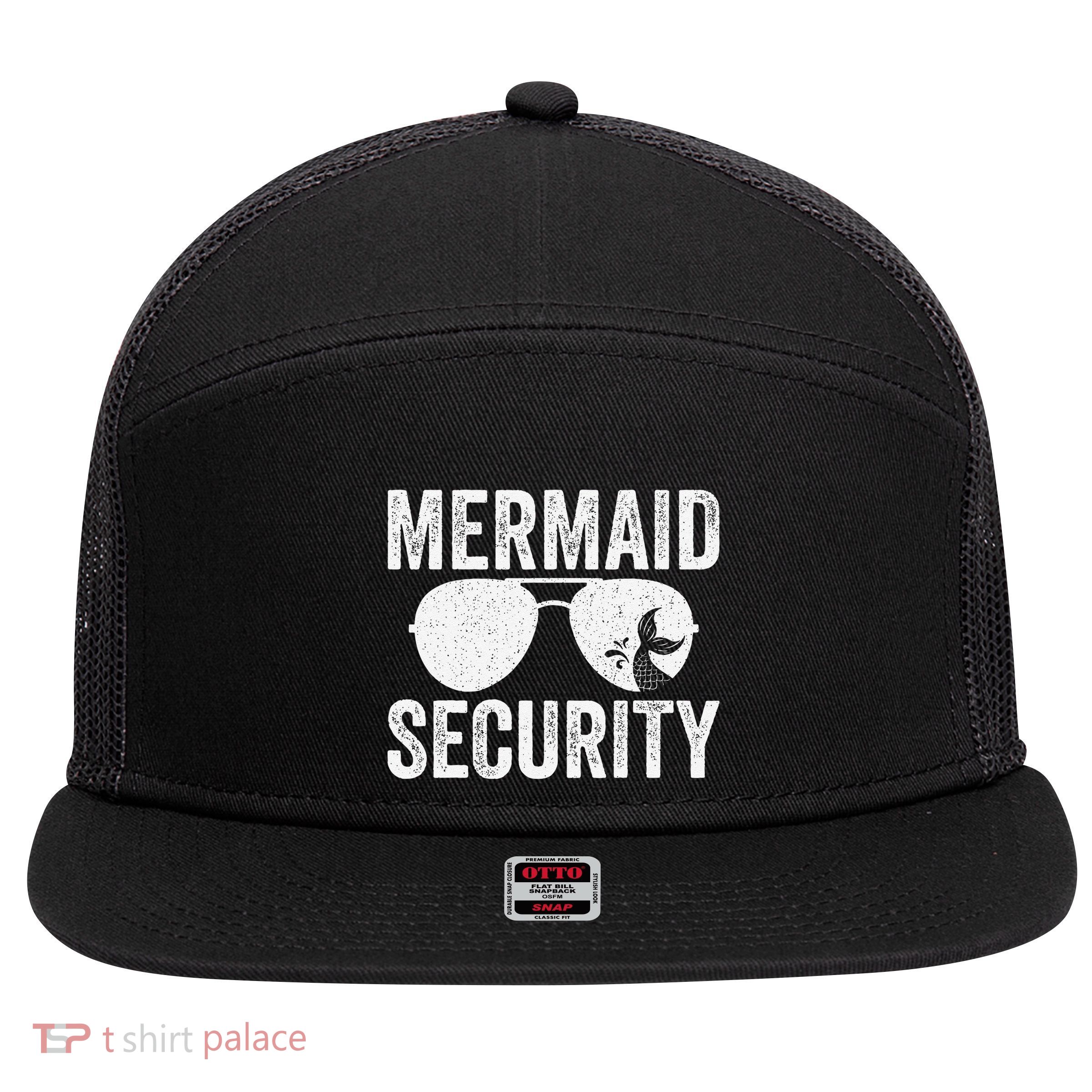 Mermaid Security Halloween Costume Gift 7 Panel Mesh Trucker Snapback Hat