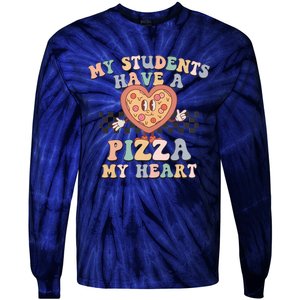 My Students Have A Pizza My Heart Teaching Assistant Heart Valentine's Day Tie-Dye Long Sleeve Shirt