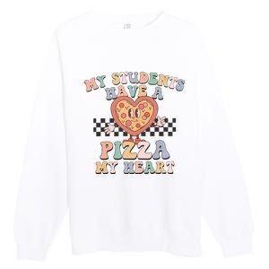 My Students Have A Pizza My Heart Teaching Assistant Heart Valentine's Day Premium Crewneck Sweatshirt