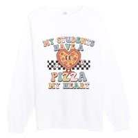 My Students Have A Pizza My Heart Teaching Assistant Heart Valentine's Day Premium Crewneck Sweatshirt