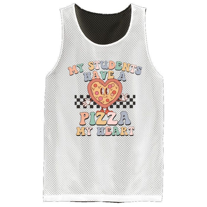 My Students Have A Pizza My Heart Teaching Assistant Heart Valentine's Day Mesh Reversible Basketball Jersey Tank