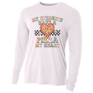 My Students Have A Pizza My Heart Teaching Assistant Heart Valentine's Day Cooling Performance Long Sleeve Crew