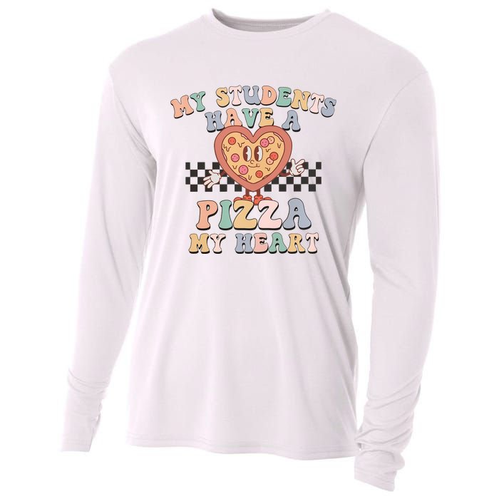 My Students Have A Pizza My Heart Teaching Assistant Heart Valentine's Day Cooling Performance Long Sleeve Crew