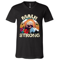 Maui Strong Hawaii Strong Support Vintage Maui V-Neck T-Shirt