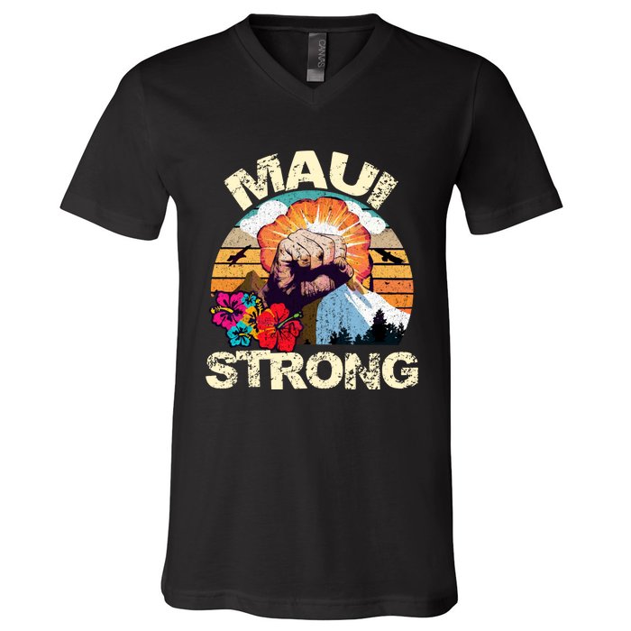 Maui Strong Hawaii Strong Support Vintage Maui V-Neck T-Shirt