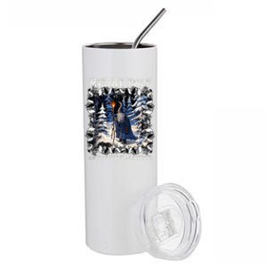 Merry Solstice Happy Yule Christmas Bird Nordic Xmas Stainless Steel Tumbler