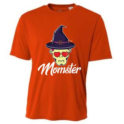 Momster Scary Halloween Mom Skeleton Skull Spooky Season Meaningful Gift Cooling Performance Crew T-Shirt