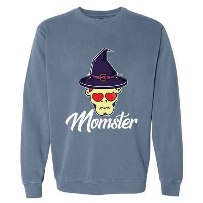 Momster Scary Halloween Mom Skeleton Skull Spooky Season Meaningful Gift Garment-Dyed Sweatshirt