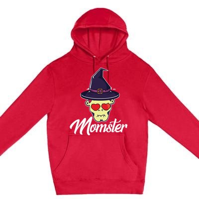 Momster Scary Halloween Mom Skeleton Skull Spooky Season Meaningful Gift Premium Pullover Hoodie