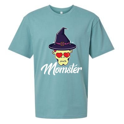 Momster Scary Halloween Mom Skeleton Skull Spooky Season Meaningful Gift Sueded Cloud Jersey T-Shirt