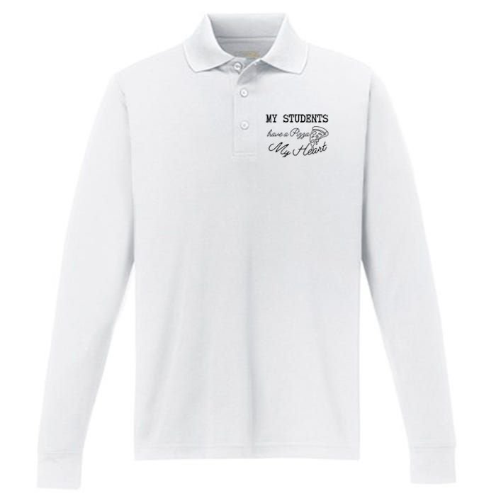 My Students Have A Pizza My Heart Teacher Valentine Performance Long Sleeve Polo