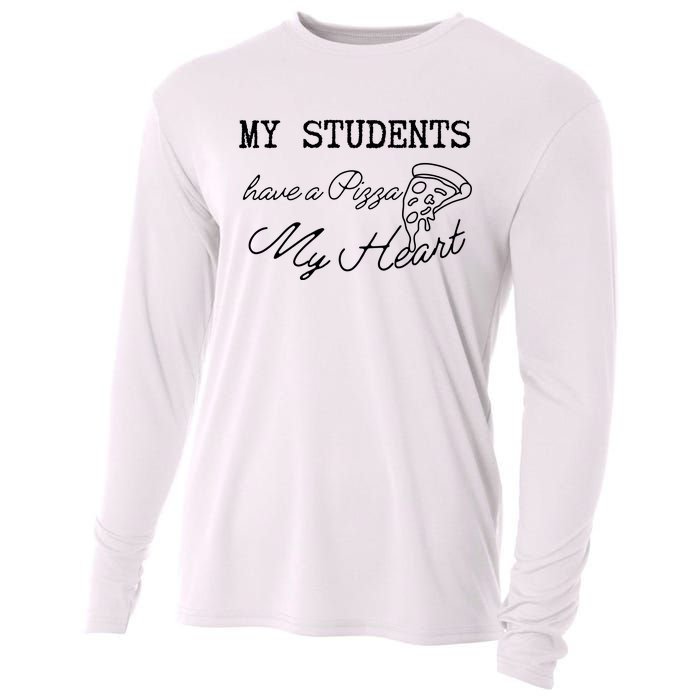 My Students Have A Pizza My Heart Teacher Valentine Cooling Performance Long Sleeve Crew