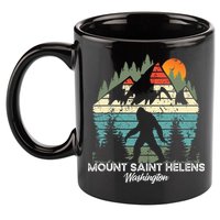 Mount Saint Helens Washington National Park Retro 80's 11oz C Handle Ceramic Mug