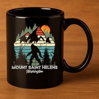 Mount Saint Helens Washington National Park Retro 80's 11oz C Handle Ceramic Mug