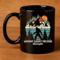 Mount Saint Helens Washington National Park Retro 80's 11oz C Handle Ceramic Mug