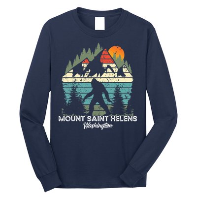 Mount Saint Helens Washington National Park Retro 80's Long Sleeve Shirt