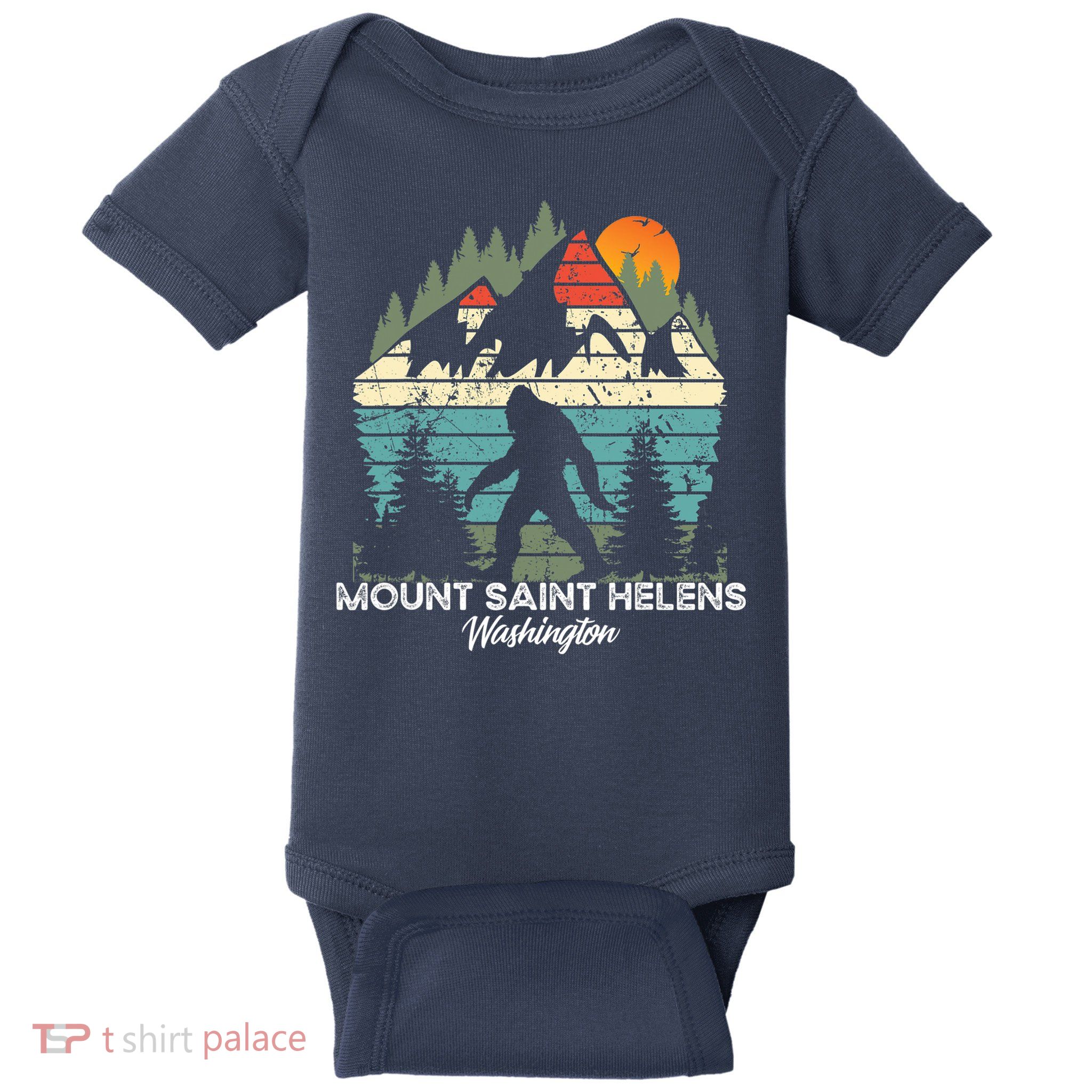 Mount Saint Helens Washington National Park Retro 80's Baby Bodysuit