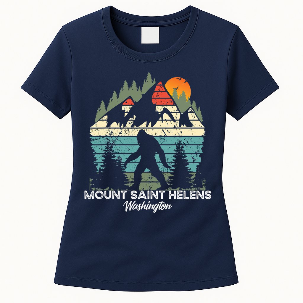 Mount Saint Helens Washington National Park Retro 80's Womens T-Shirt