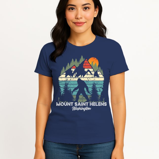 Mount Saint Helens Washington National Park Retro 80's Womens T-Shirt