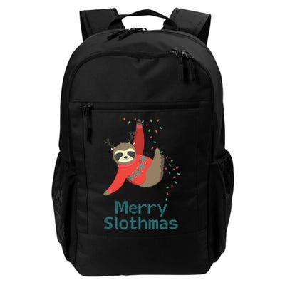 Merry Slothmas Hanging On Christmas Lights Daily Commute Backpack