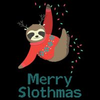 Merry Slothmas Hanging On Christmas Lights 16 in Basic Backpack
