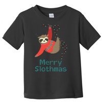 Merry Slothmas Hanging On Christmas Lights Toddler T-Shirt