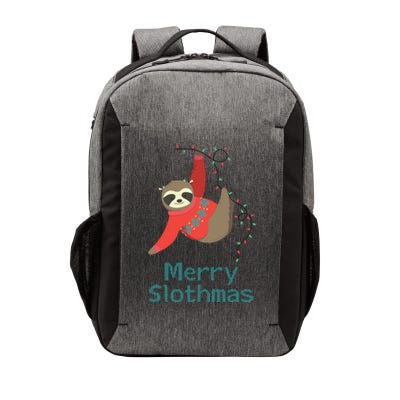 Merry Slothmas Hanging On Christmas Lights Vector Backpack