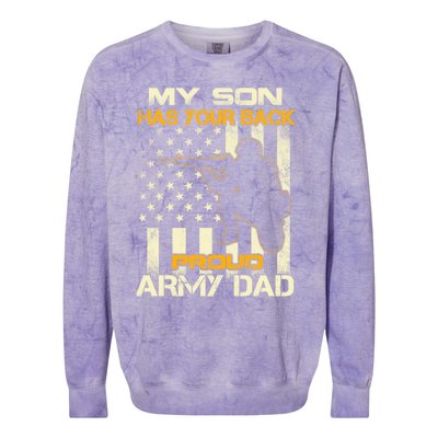 My Son Has Your Back Meaningful Gift Proud Army Dad Military Father's Meaningful Colorblast Crewneck Sweatshirt