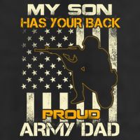 My Son Has Your Back Meaningful Gift Proud Army Dad Military Father's Meaningful 7 Panel Mesh Trucker Snapback Hat