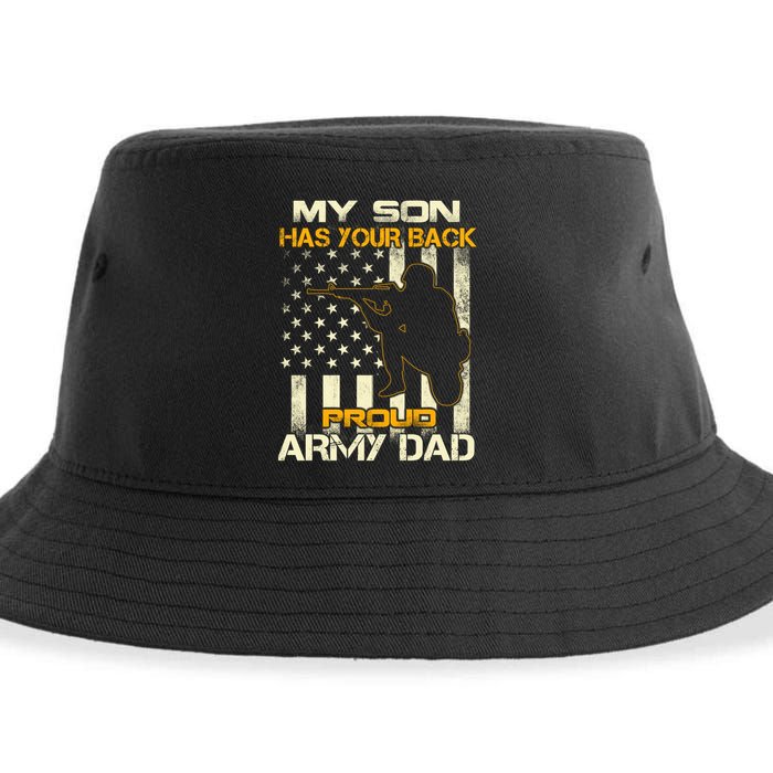My Son Has Your Back Meaningful Gift Proud Army Dad Military Father's Meaningful Sustainable Bucket Hat