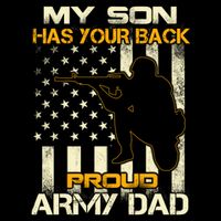My Son Has Your Back Meaningful Gift Proud Army Dad Military Father's Meaningful Drawstring Bag