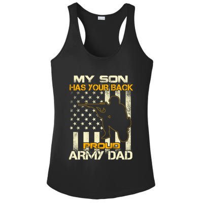 My Son Has Your Back Meaningful Gift Proud Army Dad Military Father's Meaningful Ladies PosiCharge Competitor Racerback Tank