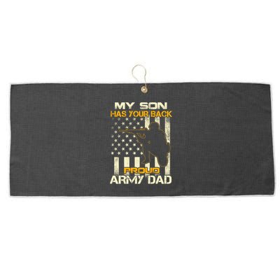 My Son Has Your Back Meaningful Gift Proud Army Dad Military Father's Meaningful Large Microfiber Waffle Golf Towel