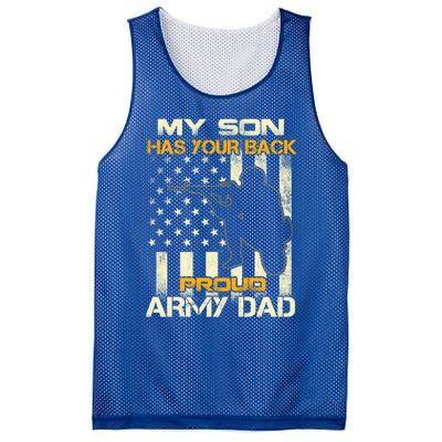 My Son Has Your Back Meaningful Gift Proud Army Dad Military Father's Meaningful Mesh Reversible Basketball Jersey Tank