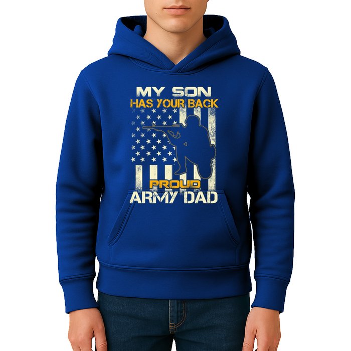 My Son Has Your Back Meaningful Gift Proud Army Dad Military Father's Meaningful Kids Hoodie