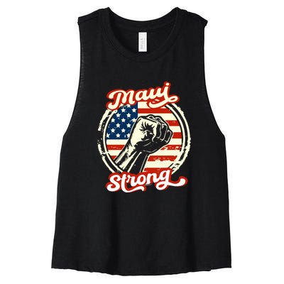 Maui Strong Hawaii Strong Pray For Maui Gift Women's Racerback Cropped Tank