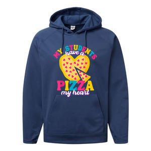 My Students Have A Pizza My Heart Valentines Day Performance Fleece Hoodie