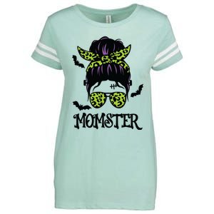 Momster Shirts Halloween Messy Bun MomSter Enza Ladies Jersey Football T-Shirt